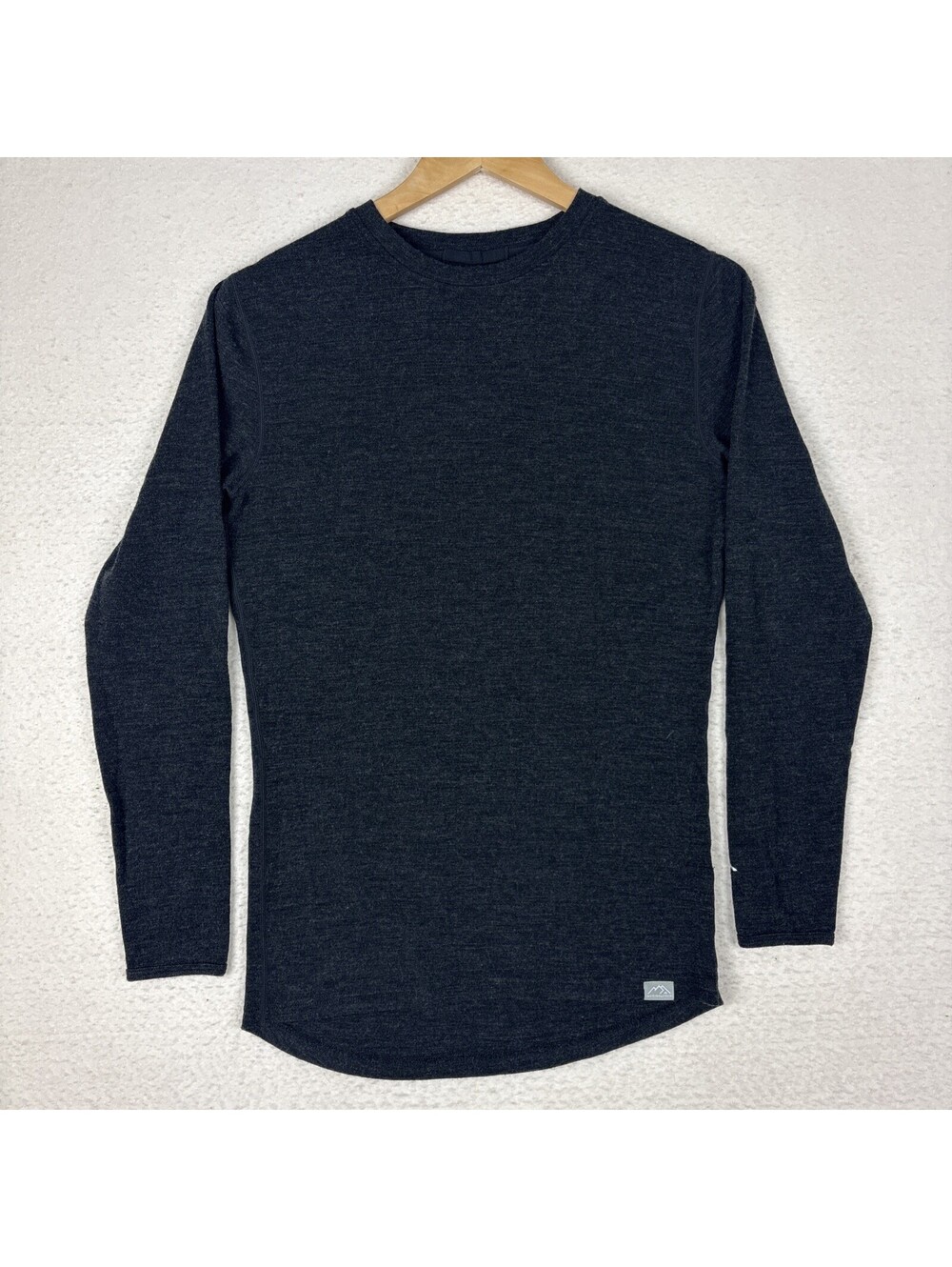 Merino Tech Mens S Base Layer Long Sleeve Shirt Superfine Merino 250 Wool Black